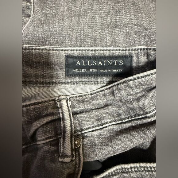 AllSaints Miller High Rise Distressed Skinny Jeans –Black Gray – Size 30 (US 10) - Picture 3 of 3